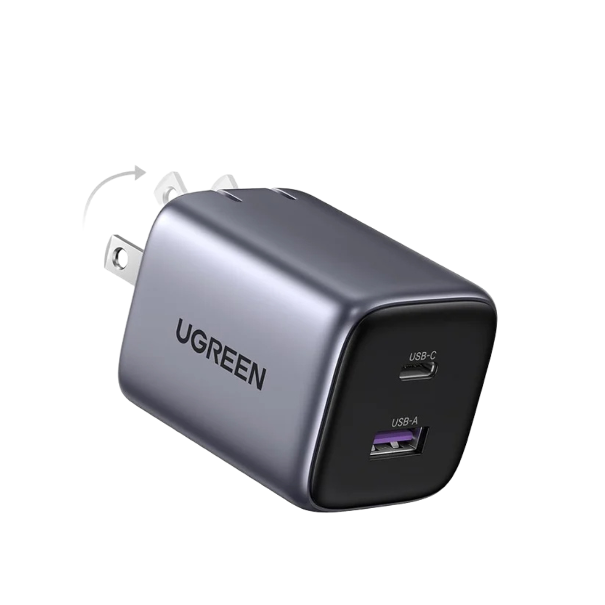 Adaptador UGREEN Nexode GaN 35W Rápido Compacto con 2 Puertos
