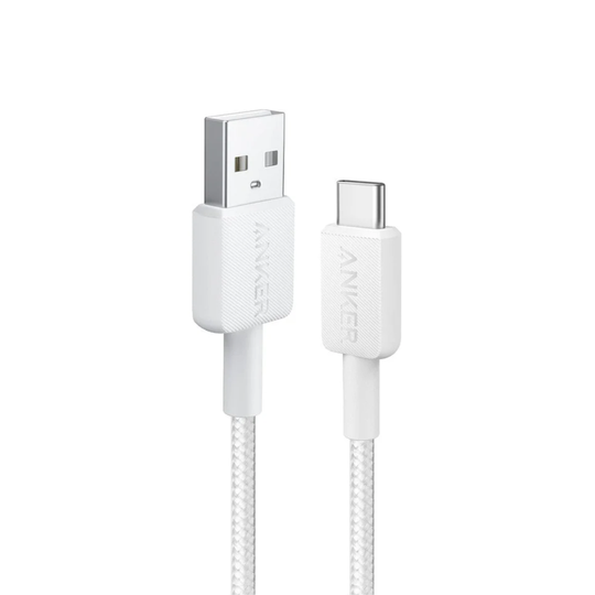 Cable Anker USB-A - USB-C 60W Trenzado 1.8m 🔌 Ultra Resistente y Rápido Blanco