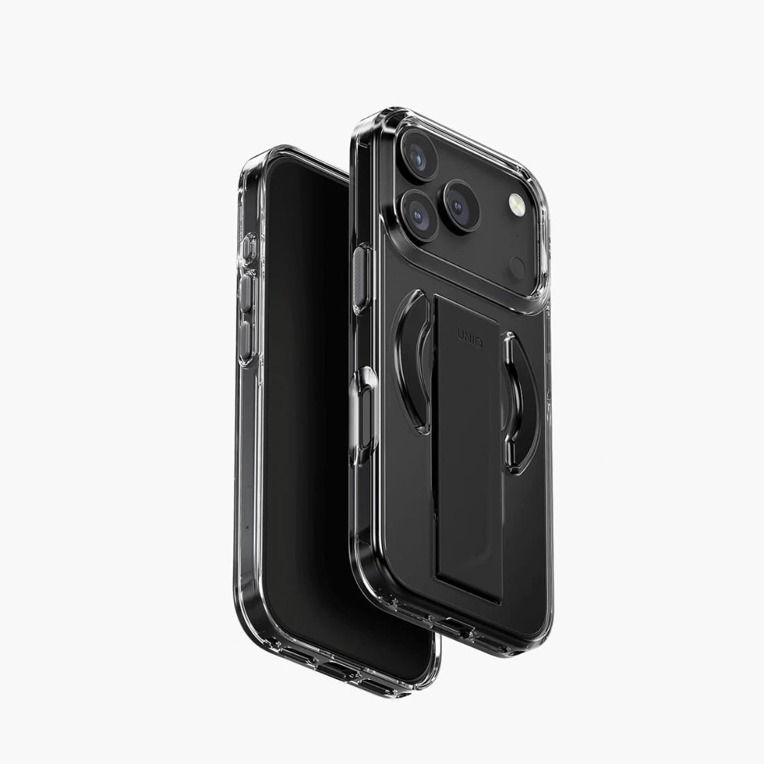 Funda UNIQ iPhone 17 Pro Smoke Clear – Heldro Air con FlexGrip y Carga Magnética