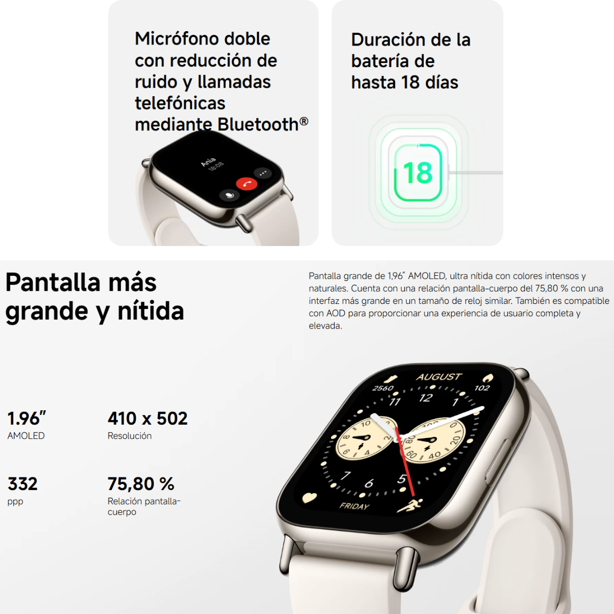 Redmi Watch 5 Lite ⌚ – Estilo, precisión y pantalla AMOLED 🔥DORADO