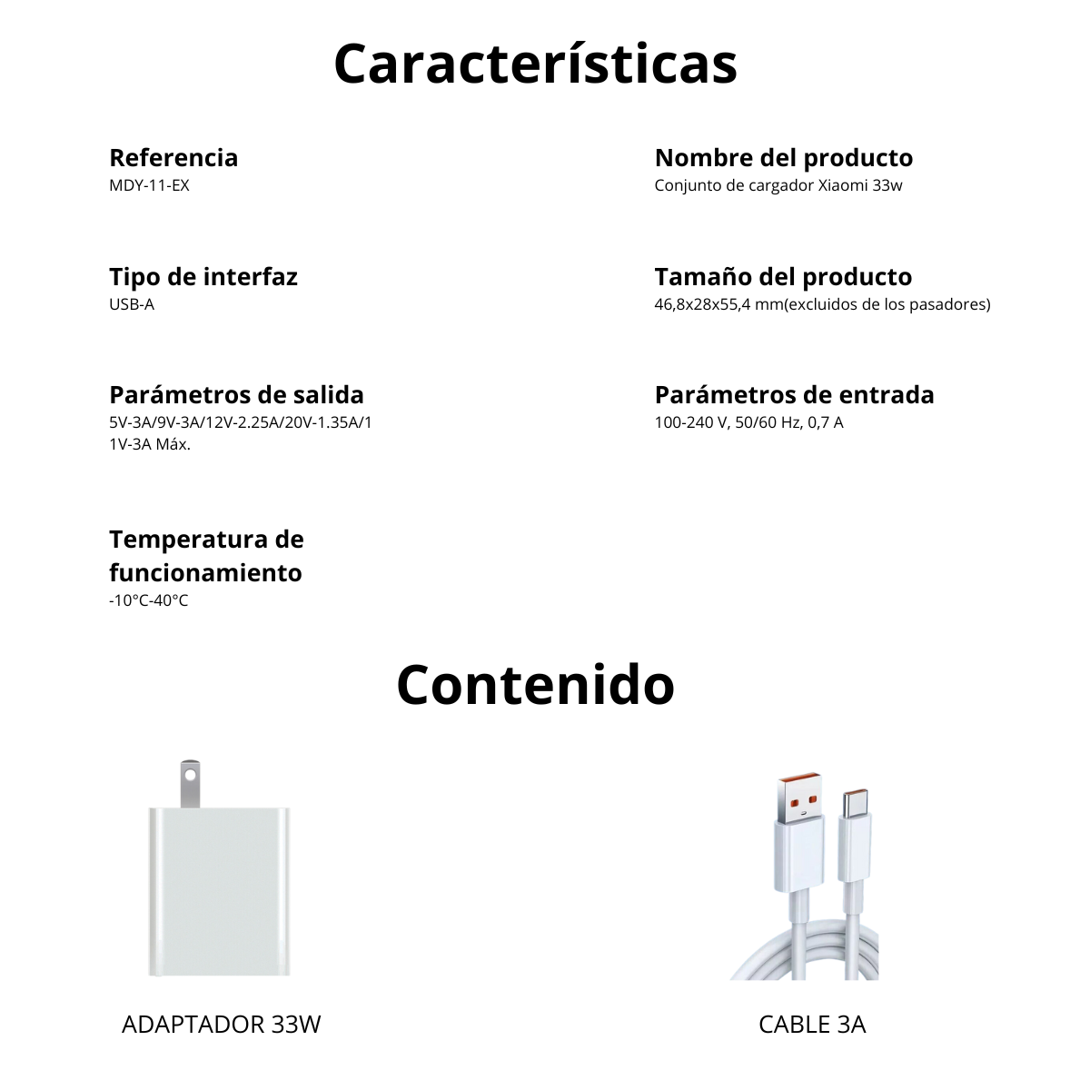 Cargador Xiaomi 33W Energía rápida y segura