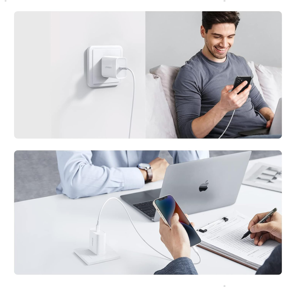 Cargador UGREEN 20W USB-C a Lightning | Certificación MFi – iPhone