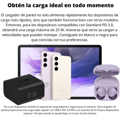 Cargador Samsung 25W Súper Rápido Compacto Original