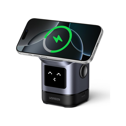 UGREEN Uno 2-in-1 Qi2 🌀| Carga Inalámbrica Magnética 15W + Soporte