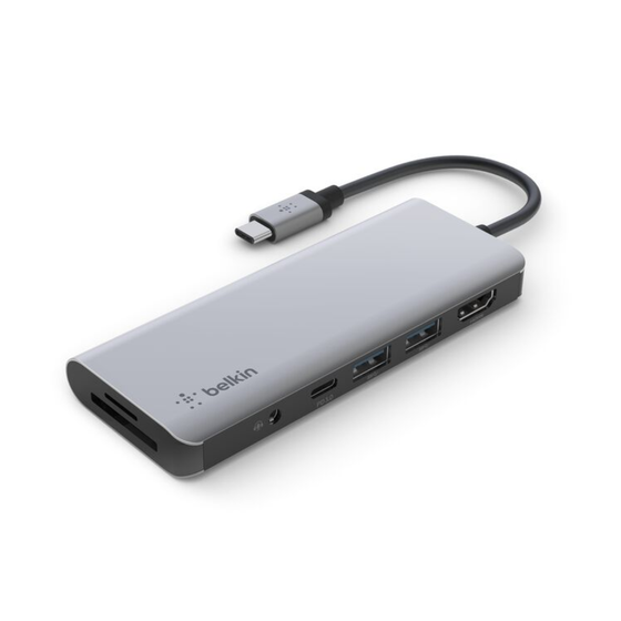 Hub USB C Belkin 7 En 1 HDMI 4K Carga PD 100W SD MicroSD USB A