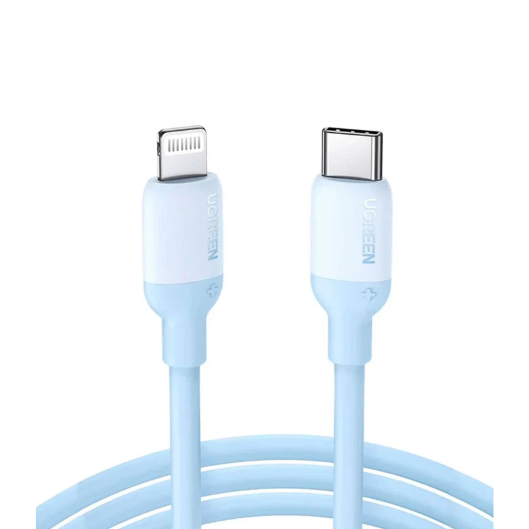 Cable UGREEN MFi Azul – USB-C a Lightning Certificado Apple (Alta Velocidad)