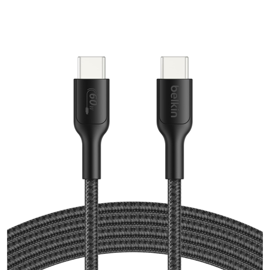 Belkin BoostCharge Cable Trenzado USB-C a USB-C 60 W 1 M