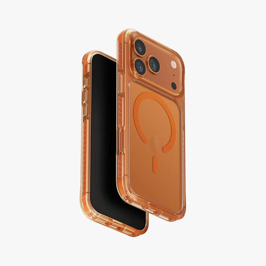 Funda UNIQ iPhone 17 Pro Max Clear Orange – Combat con Anillo Magnético ShockSorb