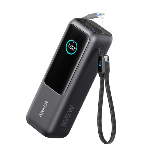 Anker Power Bank 25.000mAh 165W | Carga segura | Pantalla inteligente + cables integrados