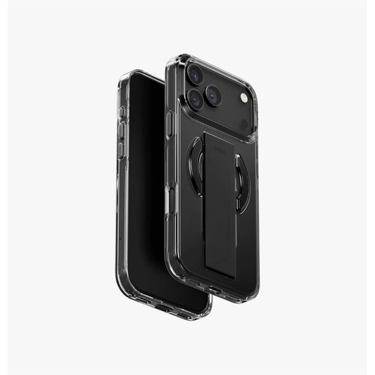 Funda Premium iPhone 17 Pro Max Transparente con Soporte Magnético UNIQ Heldro Air