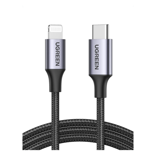 Cable UGREEN USB-C a Lightning 60W MFi – 1 Metro Gris