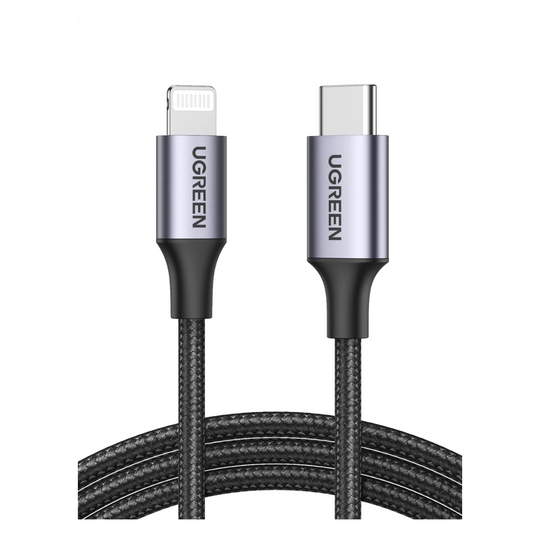 Cable UGREEN USB-C a Lightning 60W MFi – 1 Metro Gris