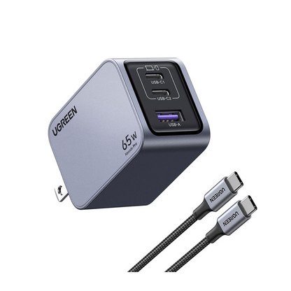 Cargador UGREEN 65W Nexode Pro | Carga rápida GaN – Gris