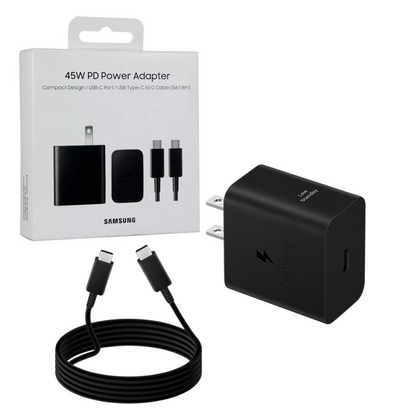 Cargador Samsung 45W Power Adapter Negro + Cable 1.8M | Original