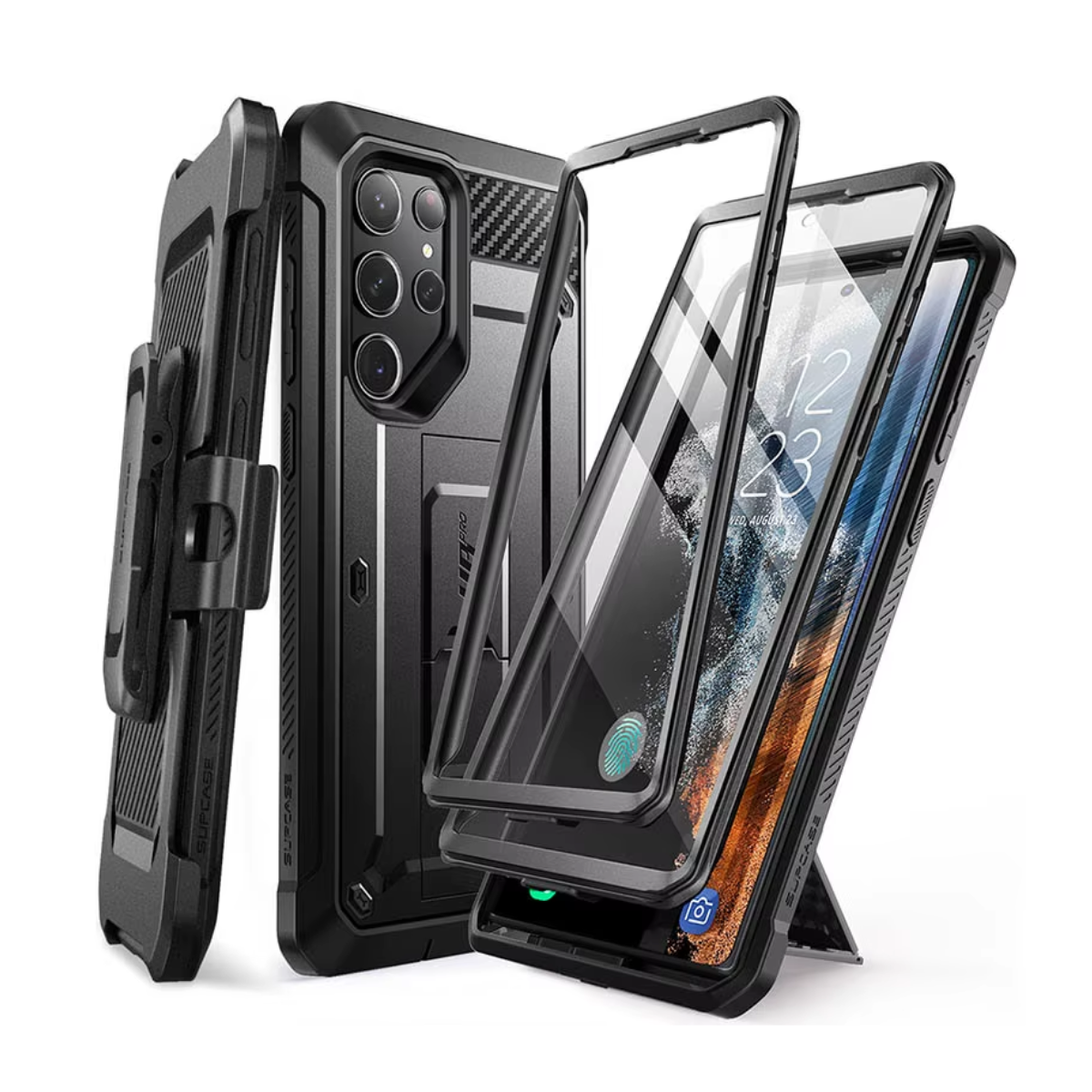 SUPCASE UB Pro Funda Galaxy S23 Ultra | Doble Capa + Clip + Protector Integrado Negro