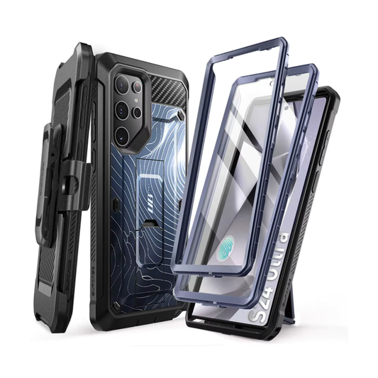 SUPCASE UB Pro Funda Galaxy S24 Ultra | Doble Capa + Clip Cinturón + Protector AZUL