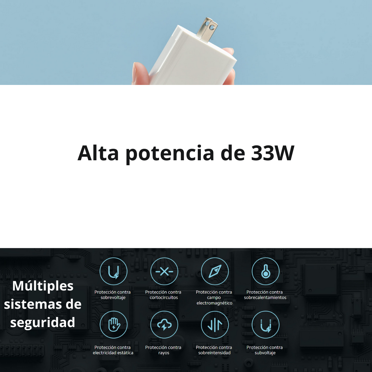 Cargador Xiaomi 33W  Energía rápida y segura