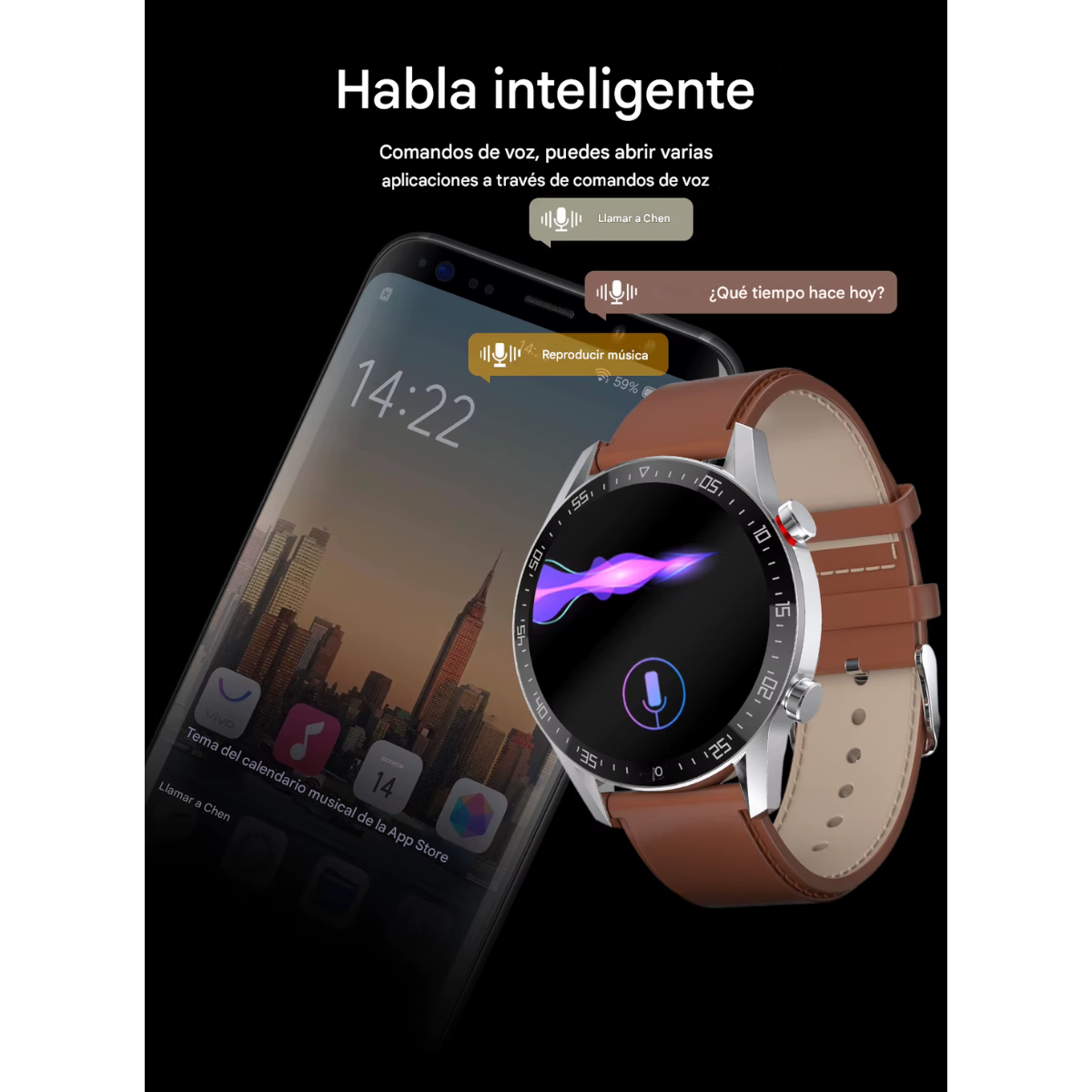 Smartwatch Blulory G5 Café | GPS, Llamadas Bluetooth, IP68, Sensor de Salud