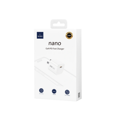 Adaptador GaN 30W WiWU Carga Rápida PD USB-C