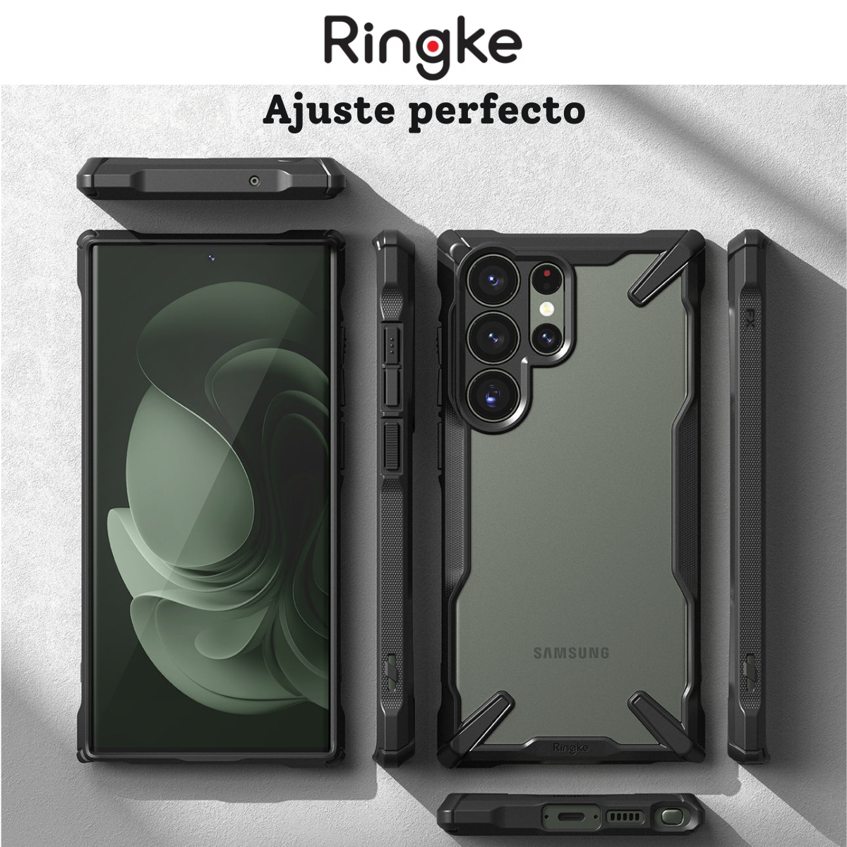Estuche Ringke Fusion X Galaxy S23 Ultra | Transparente + Protección Militar