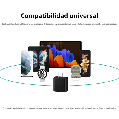 Cargador Samsung 45W Power Adapter Negro + Cable 1.8M | Original