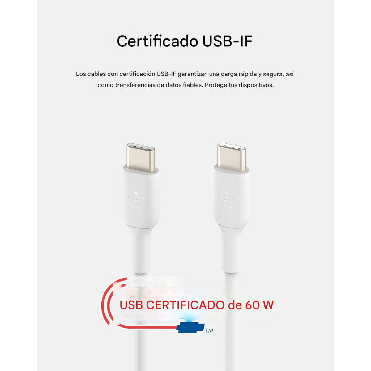 Pack 2 Cables Belkin USB-C a USB-C 1m – Carga Rápida Power Delivery