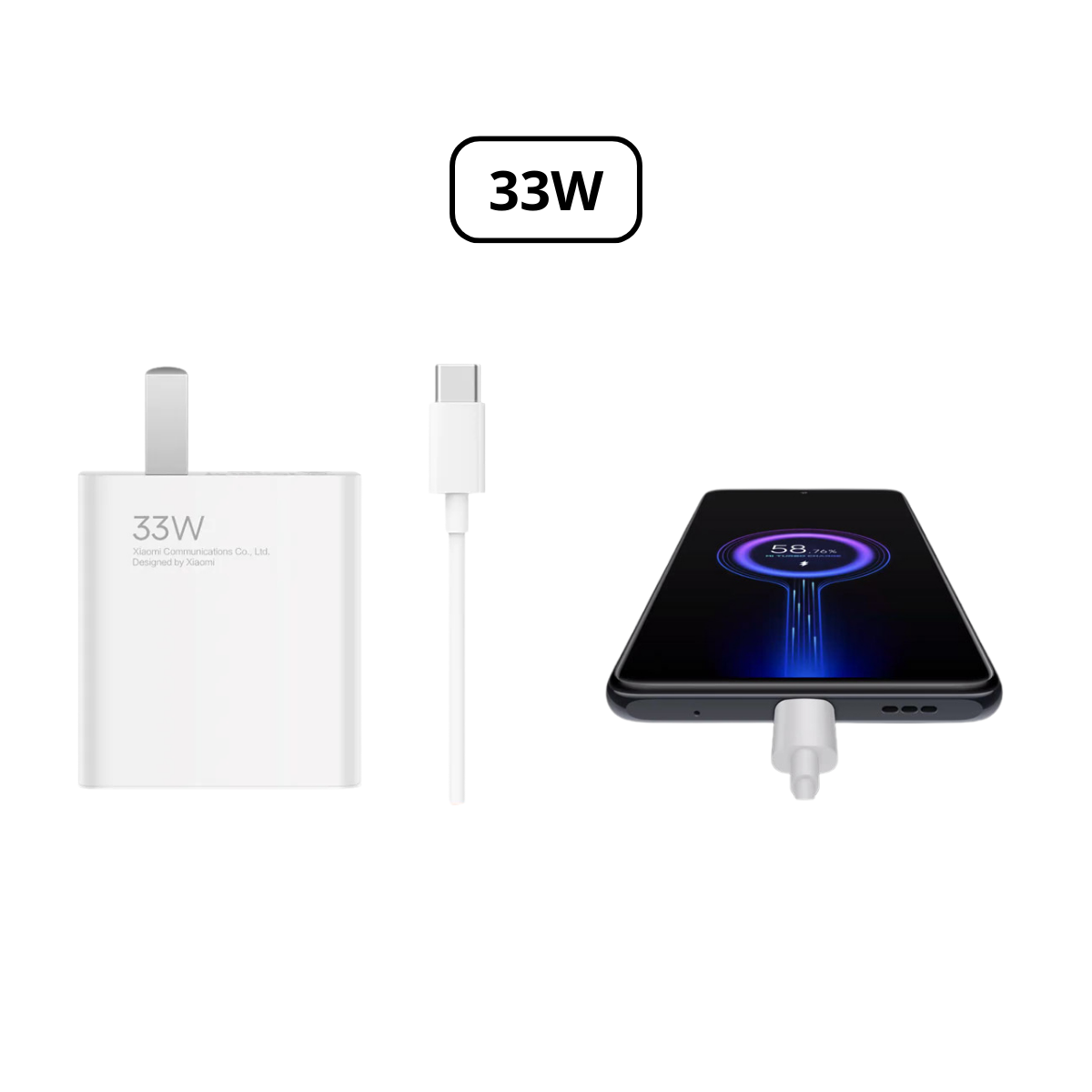 Cargador Xiaomi 33W  Energía rápida y segura