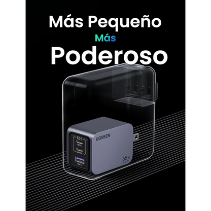 Cargador UGREEN 65W Nexode Pro | Carga rápida GaN – Gris
