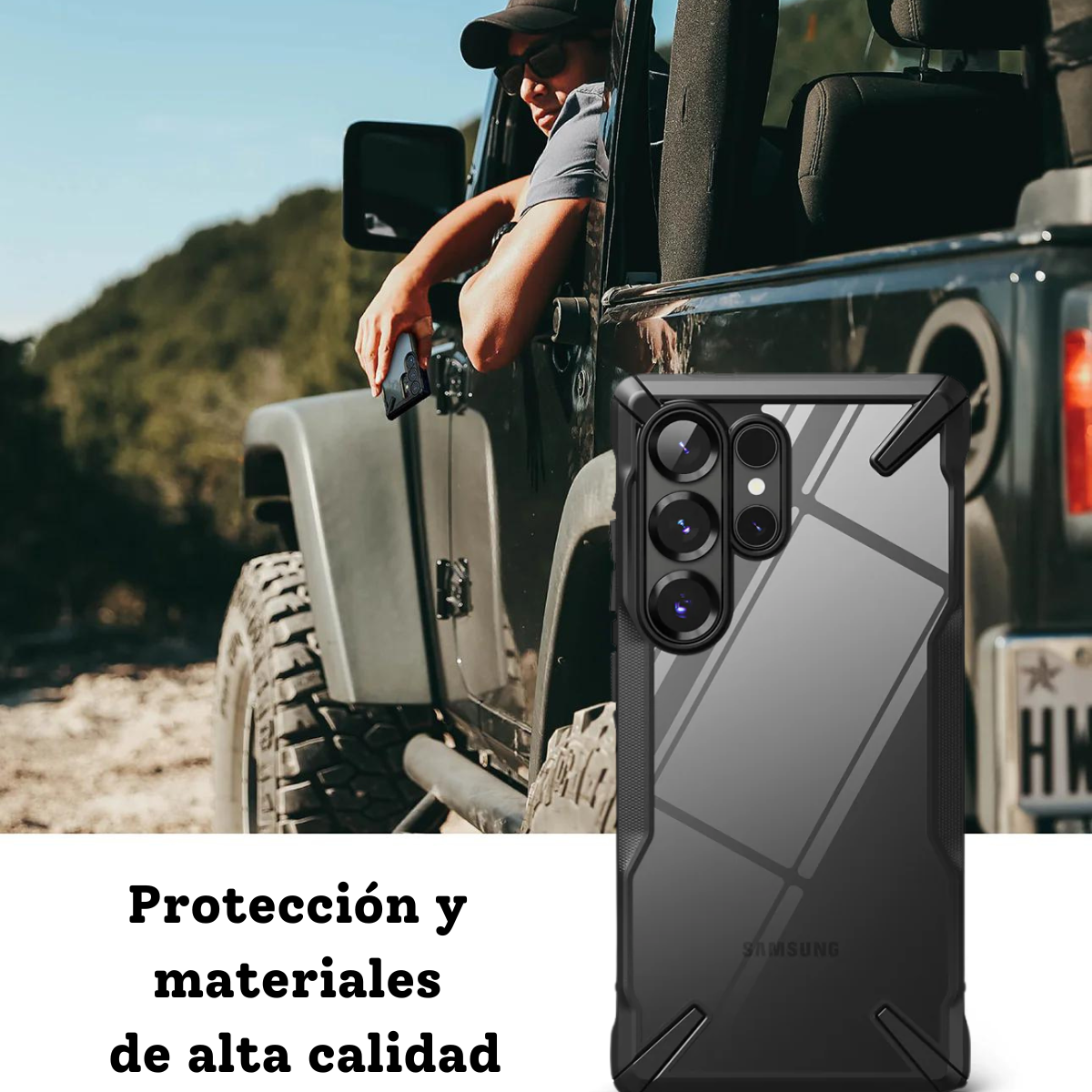 Estuche Ringke Fusion X Galaxy S25 Ultra | Transparente + Protección Militar