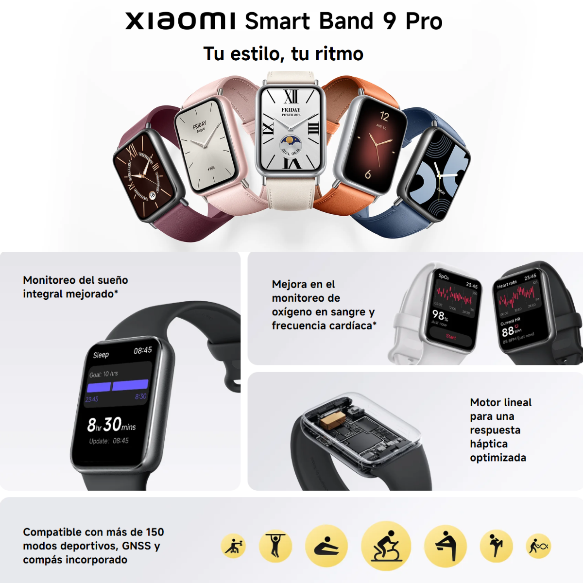 Xiaomi Smart Band 9 Pro ⌚| AMOLED 1.74” + GPS + 150 Deportes 🏃 Rosa