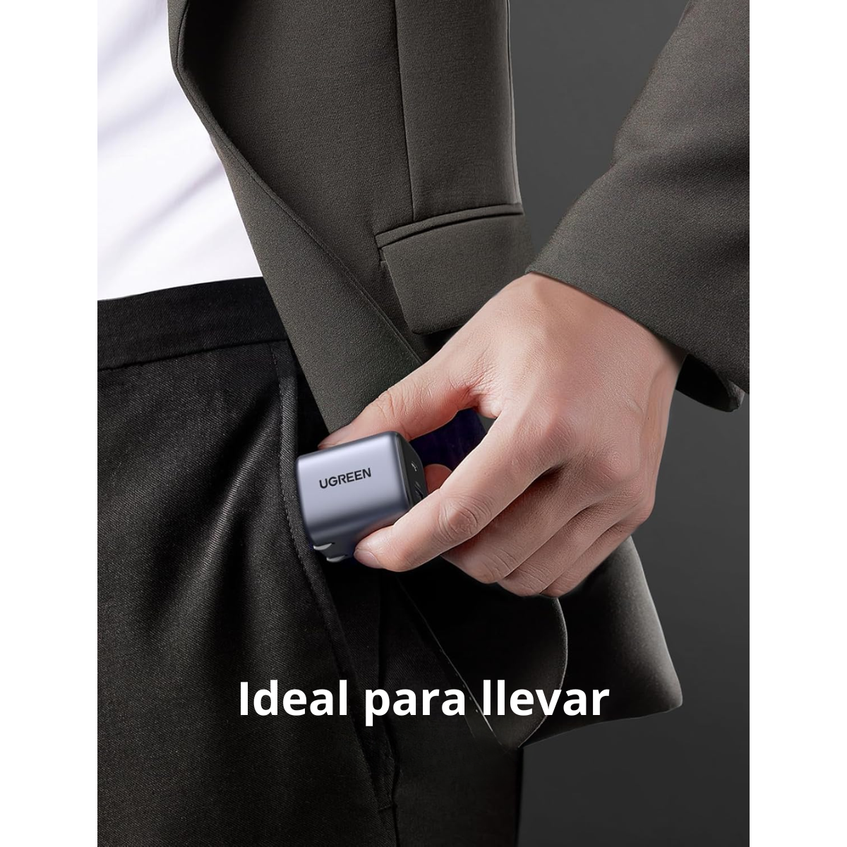 Adaptador UGREEN Nexode GaN 35W Rápido Compacto con 2 Puertos