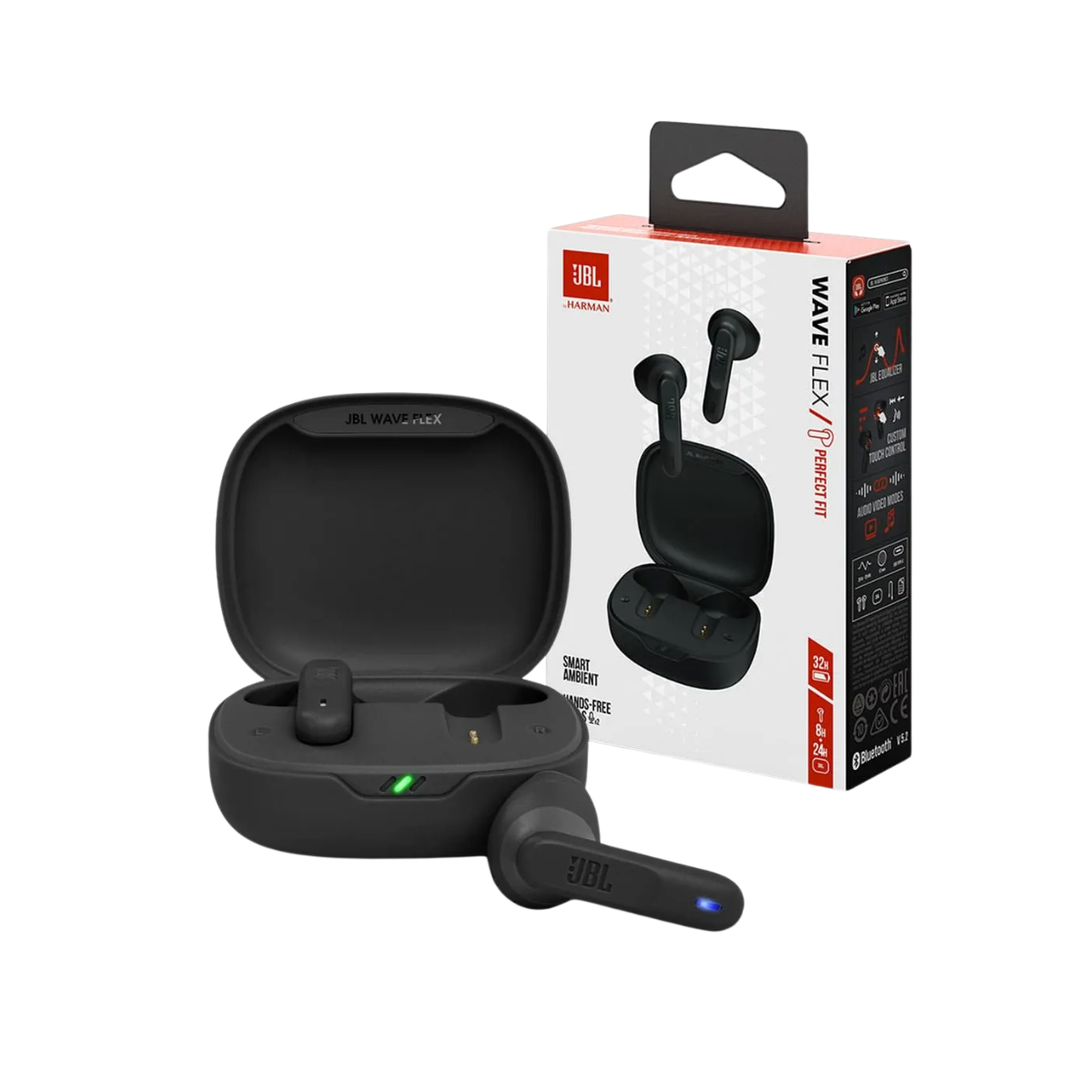 Audífonos JBL Wave Flex – Sonido profundo y comodidad duradera