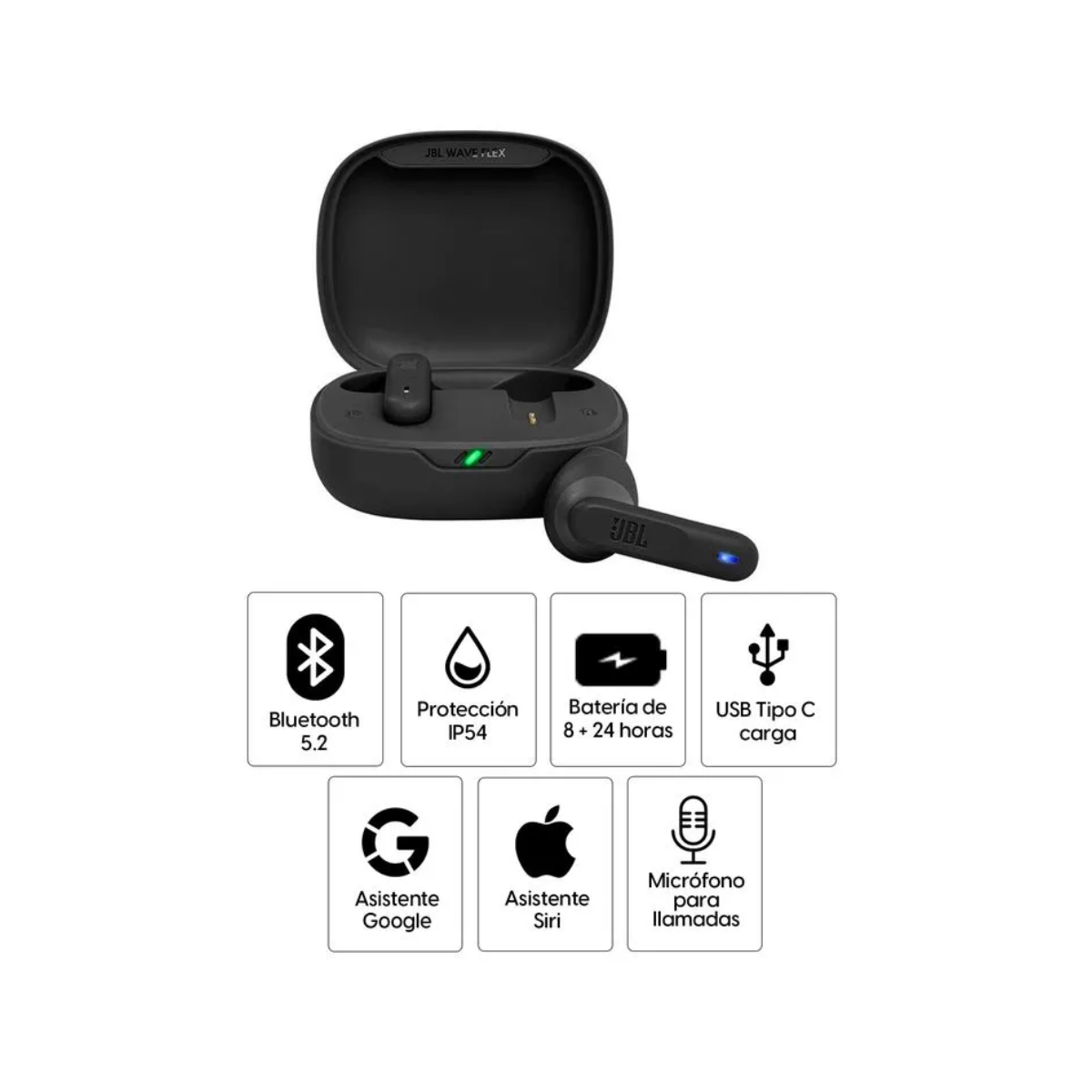 Audífonos JBL Wave Flex – Sonido profundo y comodidad duradera