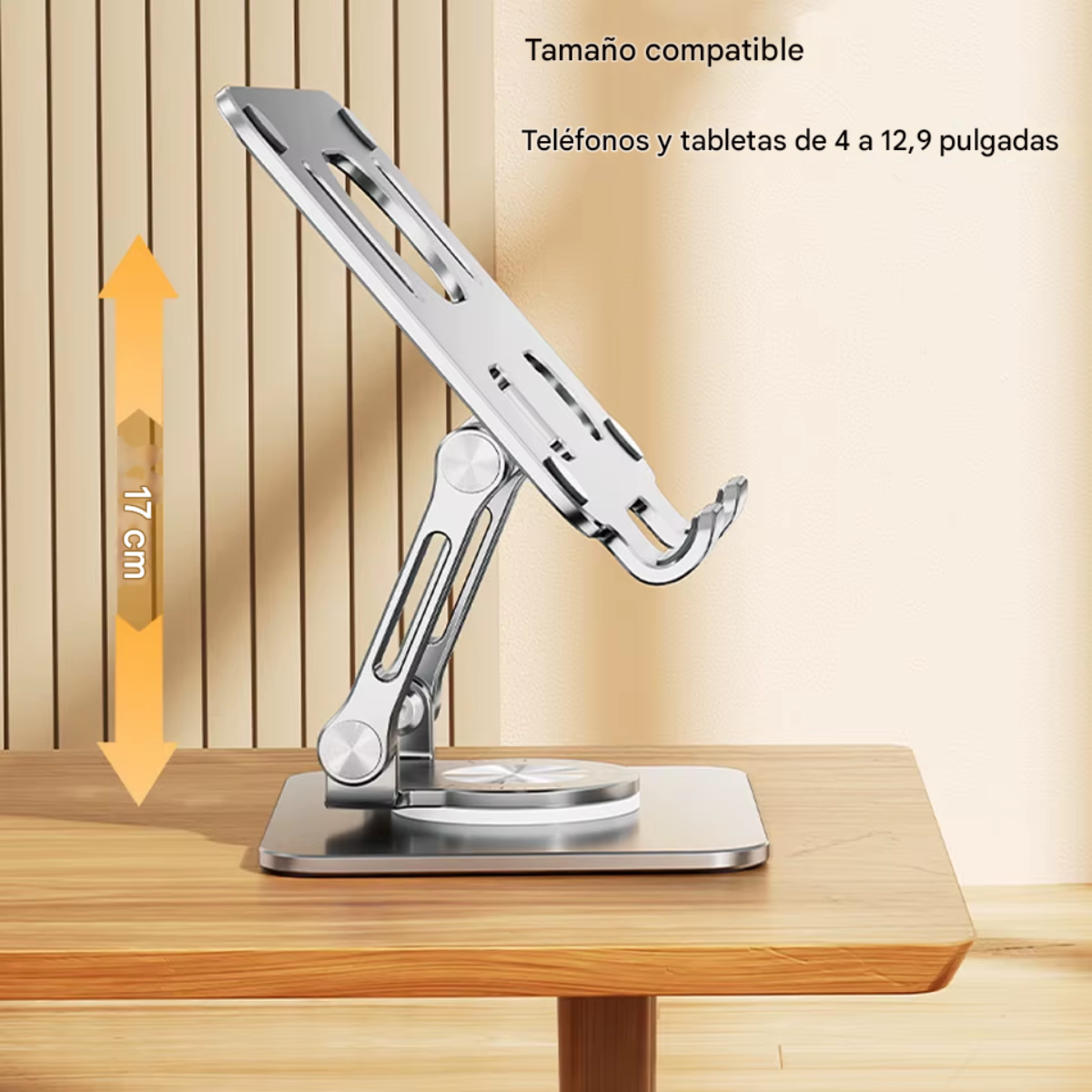 Soporte YYLM Metálico para Tablet y Portátil – Giratorio 360°, Antideslizante y Ergonómico