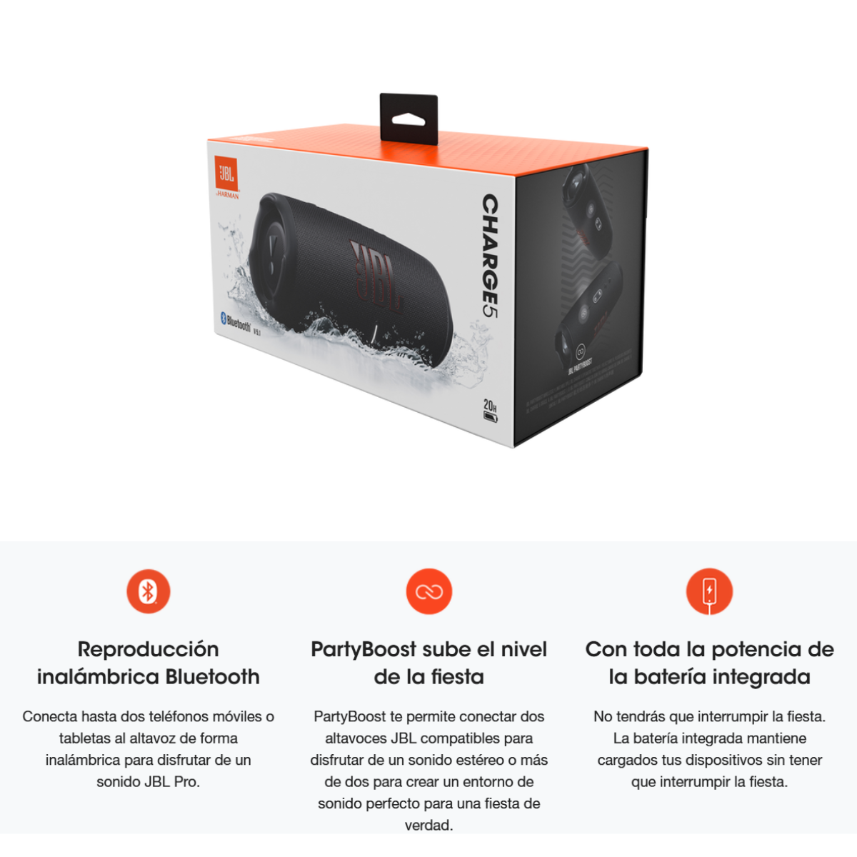 JBL Charge 5 – Altavoz Bluetooth Portátil Negro