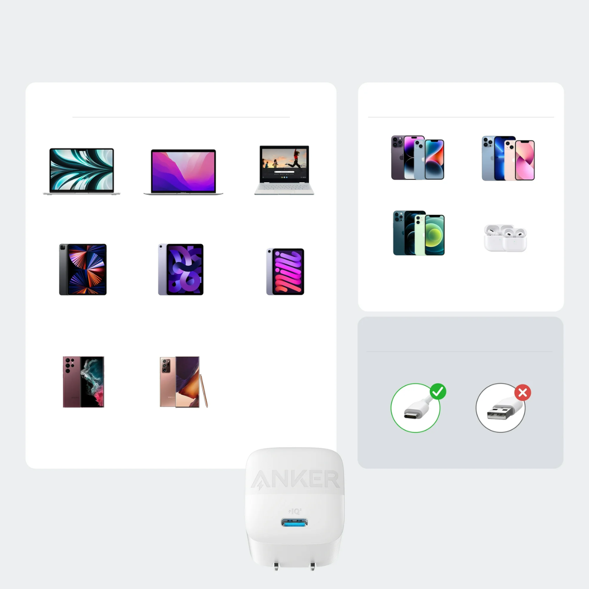 Adaptador Rápido Anker 313 Nano 30W GaN