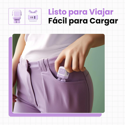 Adaptador UGREEN Robot Nexode 65W GaN de 3 Puertos Morado