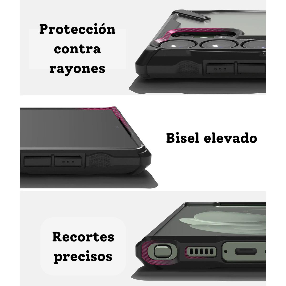 Estuche Ringke Fusion X Galaxy S23 Ultra | Transparente + Protección Militar