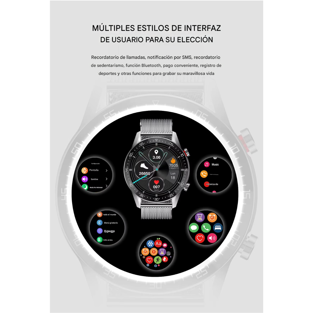 Smartwatch Blulory G5 Café | GPS, Llamadas Bluetooth, IP68, Sensor de Salud