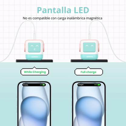 Adaptador UGREEN Robot Nexode 65W 3 Puertos USB-C + USB-A Azul