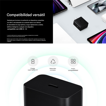 Cargador Samsung 45W Power Adapter Negro + Cable 1.8M | Original
