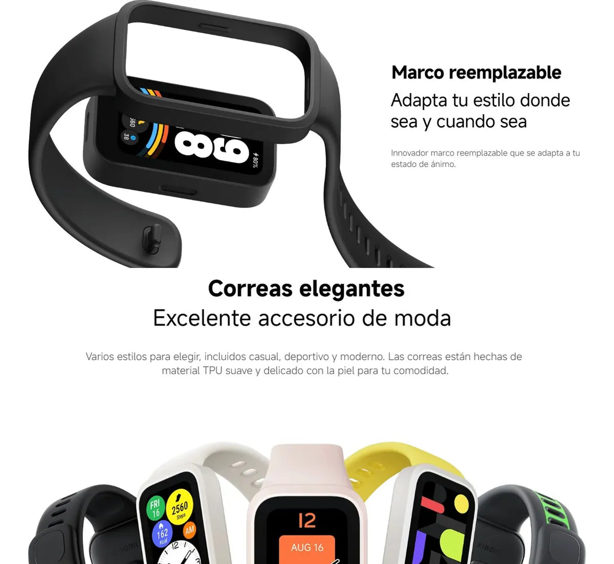 Xiaomi Smart Band 9 Active⌚   | 1.47” + 50 Deportes + Salud 💓Rosa