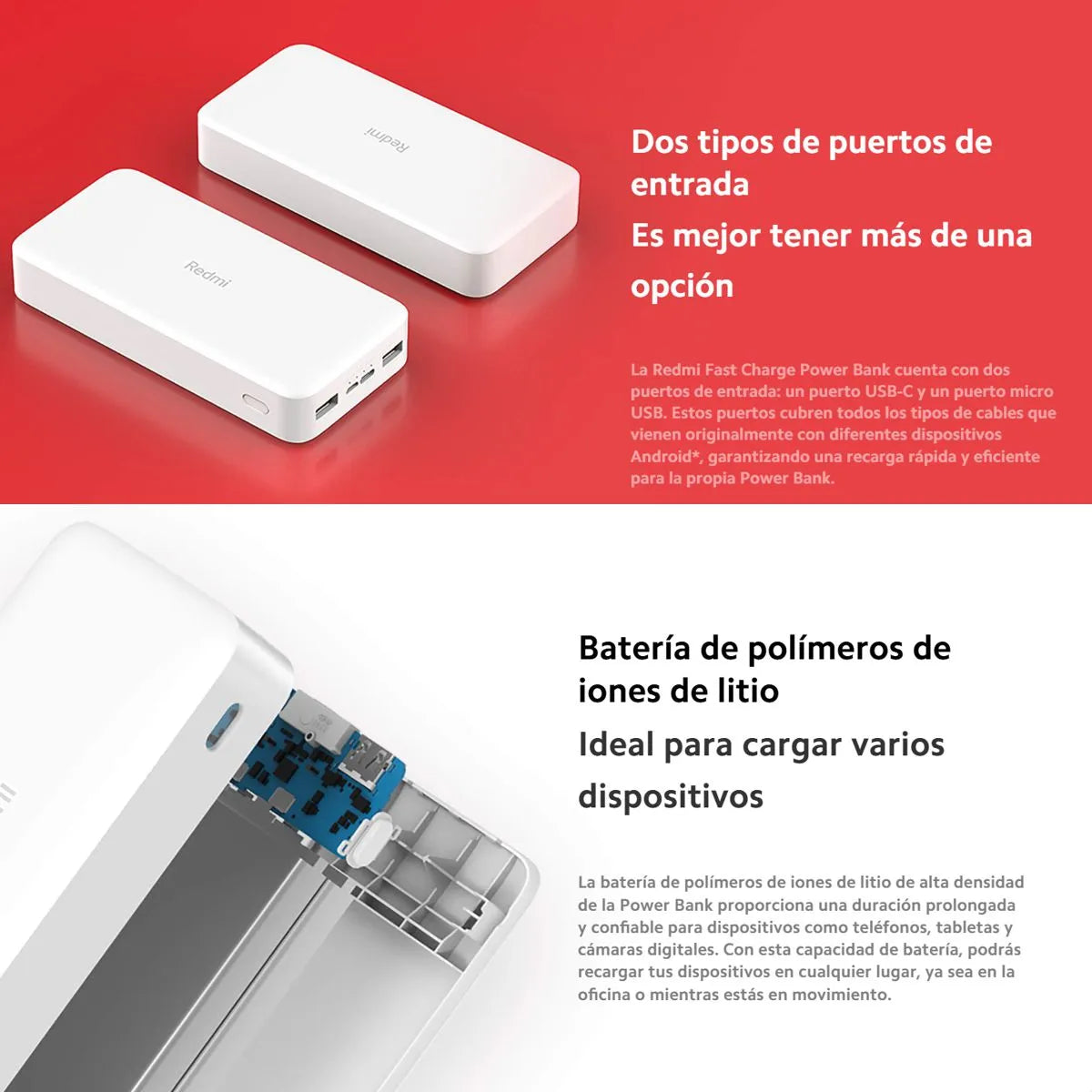 Power Bank Xiaomi 20000 mAh🔋| 18W Fast Charge + Doble USB ⚡