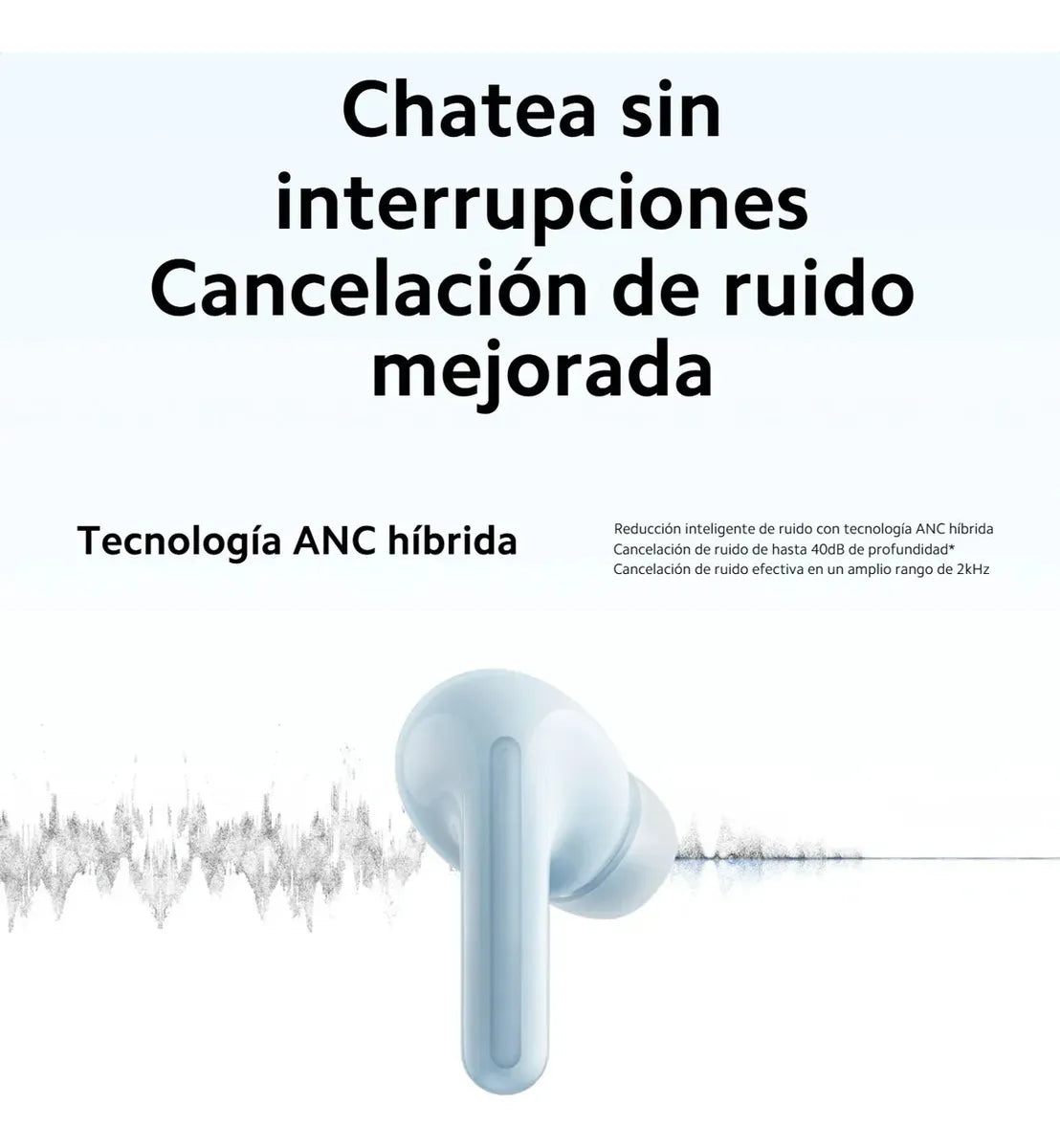 Redmi Buds 6 Lite Azul – Sonido Premium + Cancelación de Ruido 40 dB 🎧