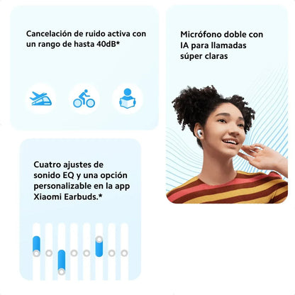 Redmi Buds 6 Lite Azul – Sonido Premium + Cancelación de Ruido 40 dB 🎧